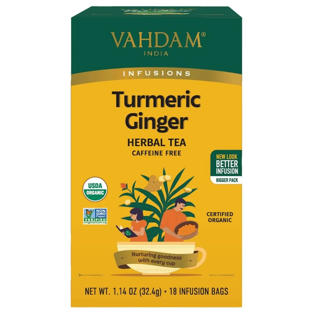 Vahdam Organic Turmeric Ginger Herbal Tea 18 TB